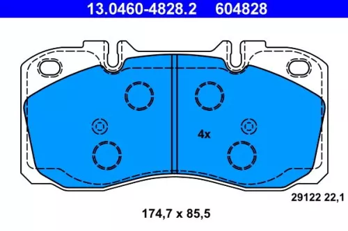 Brake Pad Set, disc brake ATE 13.0460-4828.2)