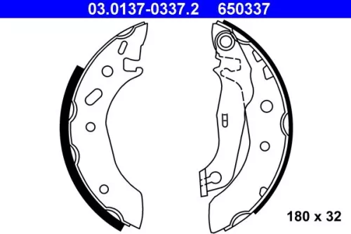 Brake Shoe Set ATE 03.0137-0337.2)