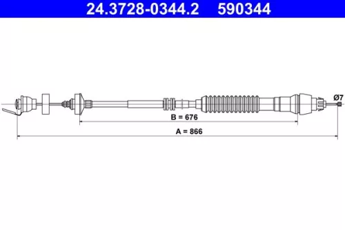 Cable Pull, clutch control ATE 24.3728-0344.2)