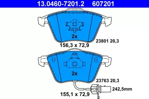 Brake Pad Set, disc brake ATE 13.0460-7201.2)