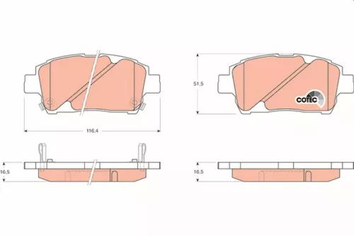 Brake Pad Set, disc brake TRW GDB3242)
