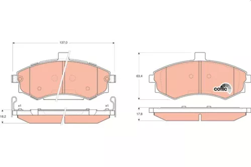 Brake Pad Set, disc brake TRW GDB3378)