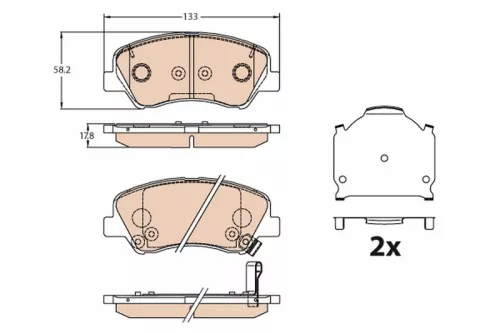 Brake Pad Set, disc brake TRW GDB3630)