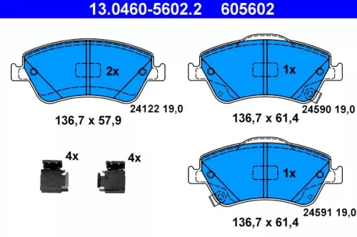 Brake Pad Set, disc brake ATE 13.0460-5602.2)