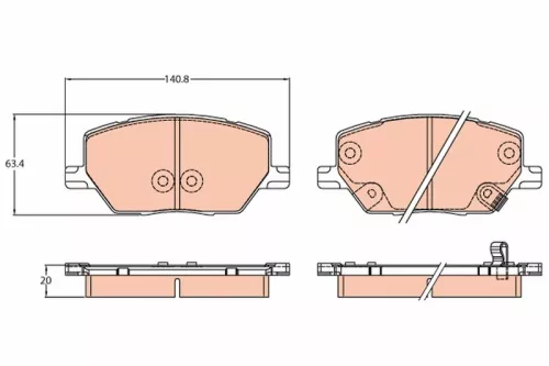 Brake Pad Set, disc brake TRW GDB3629)