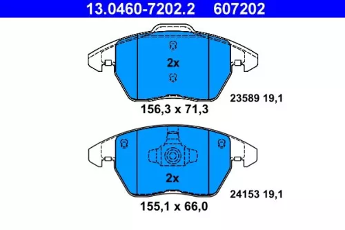 Brake Pad Set, disc brake ATE 13.0460-7202.2)