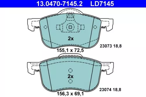 Brake Pad Set, disc brake ATE 13.0470-7145.2)