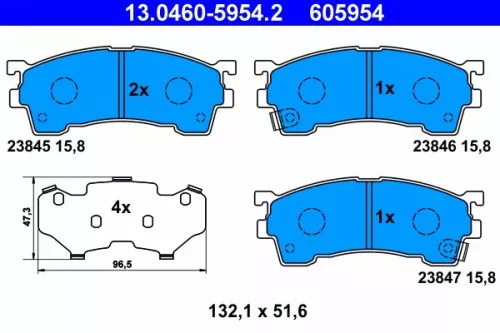 Brake Pad Set, disc brake ATE 13.0460-5954.2)