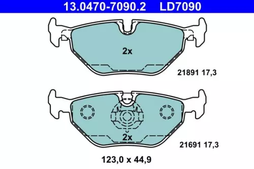 Brake Pad Set, disc brake ATE 13.0470-7090.2)