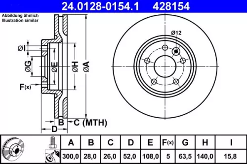 Brake Disc ATE 24.0128-0154.1)