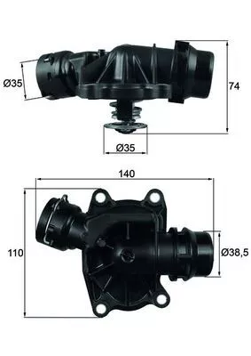 Thermostat, coolant MAHLE TI 233 88)