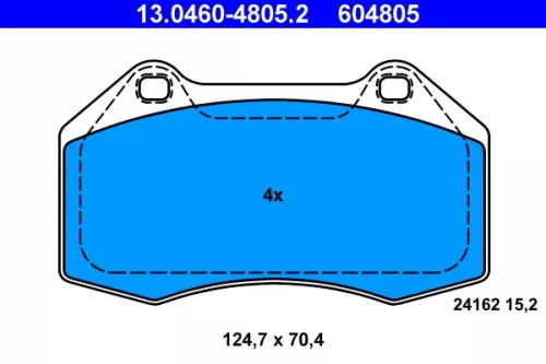 Brake Pad Set, disc brake ATE 13.0460-4805.2)