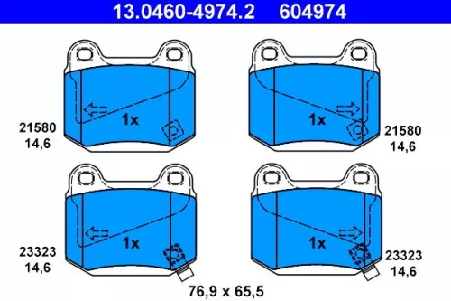 Brake Pad Set, disc brake ATE 13.0460-4974.2)