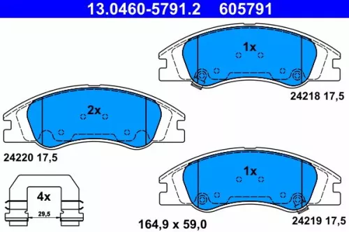 Brake Pad Set, disc brake ATE 13.0460-5791.2)