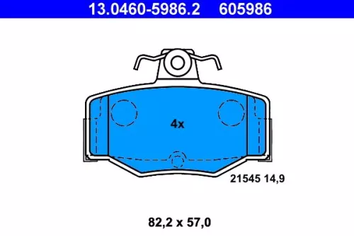 Brake Pad Set, disc brake ATE 13.0460-5986.2)