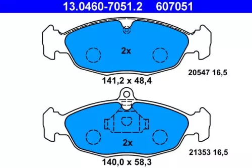 Brake Pad Set, disc brake ATE 13.0460-7051.2)