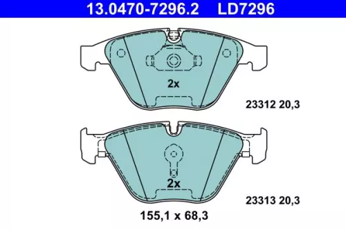 Brake Pad Set, disc brake ATE 13.0470-7296.2)