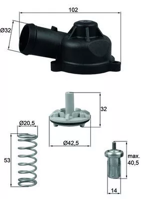 Thermostat, coolant MAHLE TI 244 83D)