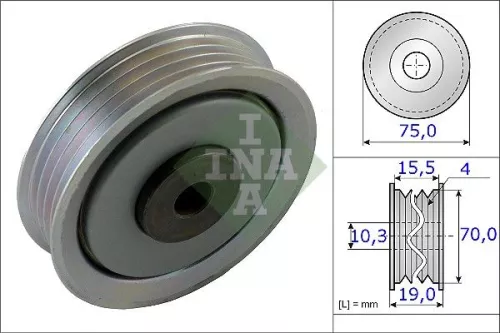Tensioner Pulley, V-ribbed belt Schaeffler INA 531 0845 10)