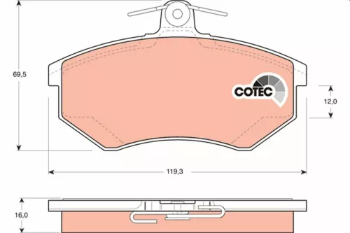 Brake Pad Set, disc brake TRW GDB1048)