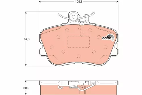 Brake Pad Set, disc brake TRW GDB1094)