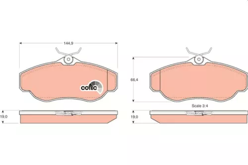 Brake Pad Set, disc brake TRW GDB1156)