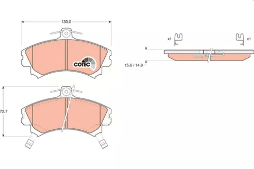 Brake Pad Set, disc brake TRW GDB1198)