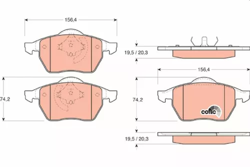 Brake Pad Set, disc brake TRW GDB1200)