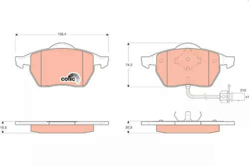 Brake Pad Set, disc brake TRW GDB1440)