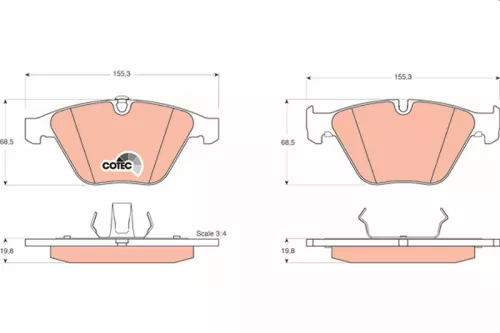 Brake Pad Set, disc brake TRW GDB1498)
