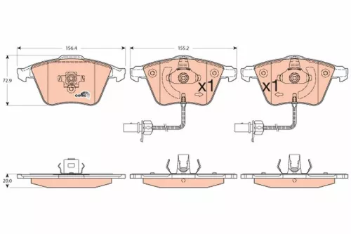 Brake Pad Set, disc brake TRW GDB1554)