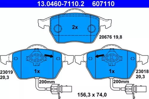 Brake Pad Set, disc brake ATE 13.0460-7110.2)