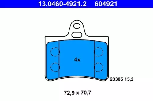 Brake Pad Set, disc brake ATE 13.0460-4921.2)
