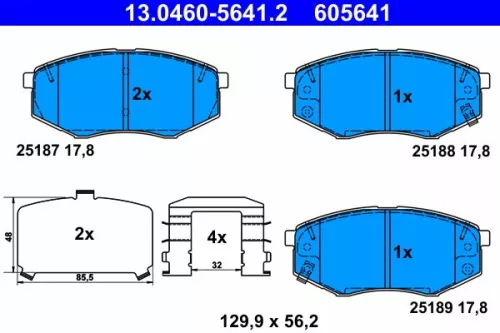 Brake Pad Set, disc brake ATE 13.0460-5641.2)