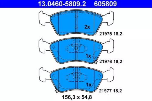 Brake Pad Set, disc brake ATE 13.0460-5809.2)