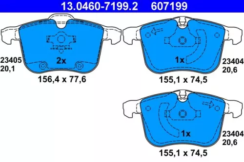 Brake Pad Set, disc brake ATE 13.0460-7199.2)