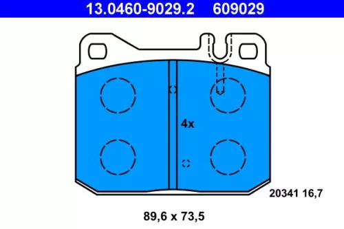 Brake Pad Set, disc brake ATE 13.0460-9029.2)