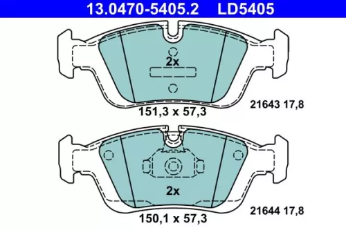 Brake Pad Set, disc brake ATE 13.0470-5405.2)
