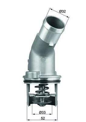Thermostat, coolant MAHLE TI 205 92D)