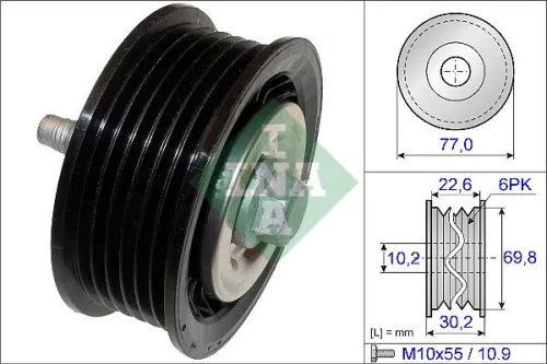 Deflection/Guide Pulley, V-ribbed belt Schaeffler INA 532 0700 10)