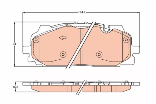 Brake Pad Set, disc brake TRW GDB2158)