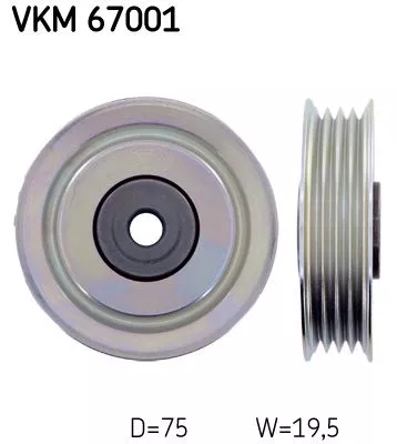Deflection/Guide Pulley, V-ribbed belt SKF VKM 67001)