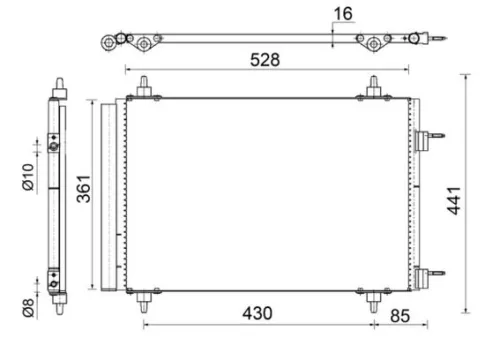Condenser, air conditioning MAHLE AC 554 000S)