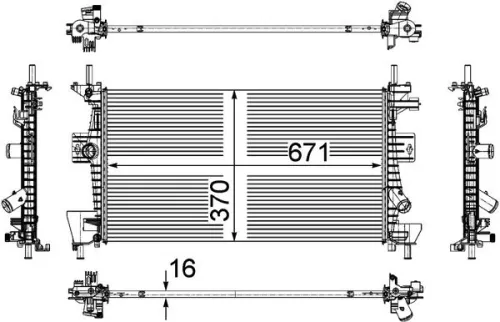 Radiator, engine cooling MAHLE CR 1727 000P)