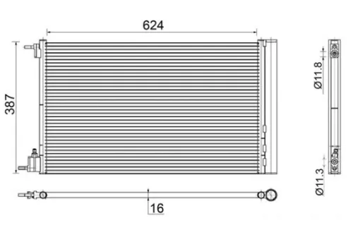 Condenser, air conditioning MAHLE AC 552 000S)