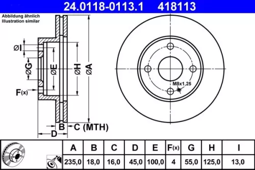 Brake Disc ATE 24.0118-0113.1)