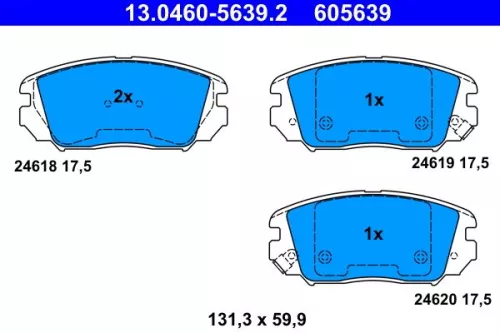Brake Pad Set, disc brake ATE 13.0460-5639.2)