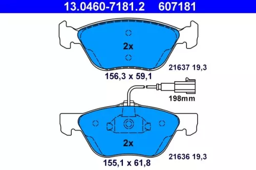 Brake Pad Set, disc brake ATE 13.0460-7181.2)