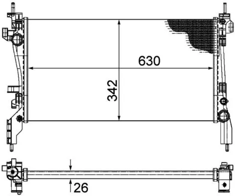 Radiator, engine cooling MAHLE CR 1120 000P)