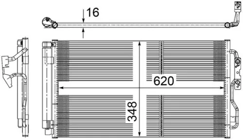 Condenser, air conditioning MAHLE AC 652 000S)